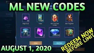 ML NEW CODES AUGUST 1, 2020 | MOBILE LEGENDS