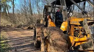 Abattage - débardage avec JD 440-B et mini-pelle 🇨🇵🌲⛰🚜