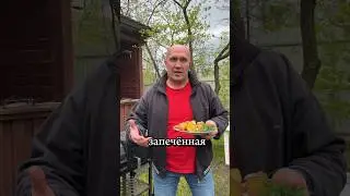 Запечённая картошка с салом на мангале 🔥