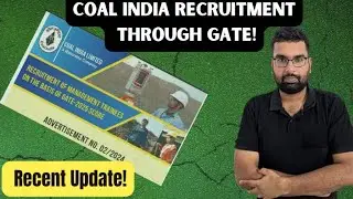 Coal India Recruitment of Management trainee through GATE| New Vacancy Update|