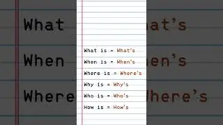 Contractions in English - Contractions with Wh-words