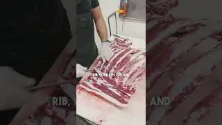 Cleaning meat off of beef ribs 🔪 #shorts #beef #beefribs #butcher #meat