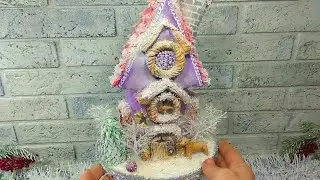 Рождественский(новогодний)домик с подсветкой из соленого теста.Мастер-класс.Поделки.DIY.