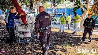 LAPD Oversees Homeless Encampment Cleanup in Venice as Crews Clear Public Spaces