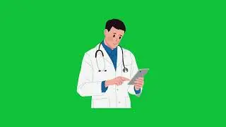 Vector Doctor Using Tab Animation | Green Screen Health Clip