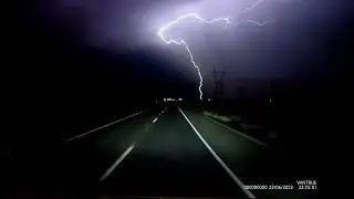 2022 Lightning Strikes Interstate 15 Near Barstow CA (No Audio)