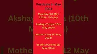 Festivals in May 2024 📅 Calendar 365 📅