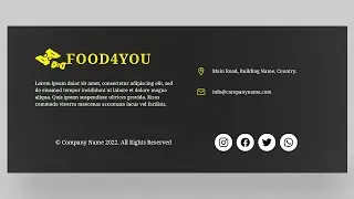 Part 7 | Create Footer Page Of The Restaurant Website | HTML CSS JavaScript 