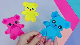 DIY|Origami paper bear|Оригами медвежонок из бумаги