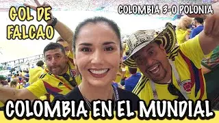 HIMNO NACIONAL DE COLOMBIA en un MUNDIAL / GOL de Yerry Mina /ME PERDÍ LOS GOLES😱 Colombia - Polonia