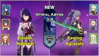 Raiden National & Keqing Aggravate | Genshin Impact Spiral Abyss 3.4