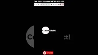 Cursor Effects Animation in HTML, CSS & JS 