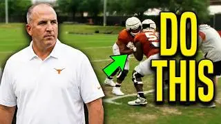 Texas OC/OL Coach Kyle Flood - Fit & Reach Drill (Outside Zone)
