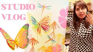 Studio Vlog✨🎨 Finishing Butterfly Paintings