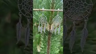 Серьги Ловцы снов из серебра 925 пробы