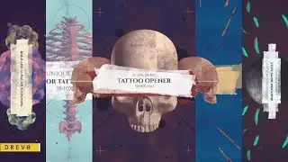 Tattoo Studio Opener/ Rock Pub/ Gothic Promo/ Biker Сlub/ Grunge/ Scull and Bones/ Roses/ Brush/ Ink