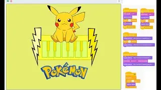 Piano interactivo con temática pokemon (Pikachu) en Scratch.