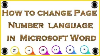 How to Change  Page Number Language in Ms word || How to Add page Number  with Different Language