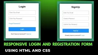 Responsive Login & Registration Form Using HTML and CSS | Login Form | Animated Login Form HTML CSS