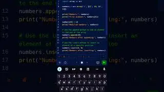 Simple Python code || Operations on Array in Python || 