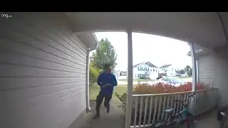 Caught on Ring Camera Running From Dangerous Pitbull [Must Watch]