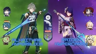 C0 Alhaitham Hyperbloom & C0 Raiden Hypercarry 4.0 Spiral Abyss Floor 10 [Genshin Impact ]
