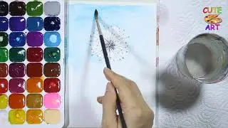 Как нарисовать ОДУВАНЧИК акварелью