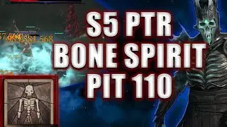 S5 [PTR] Bone Spirit PIT 110 (BUGGED BOSS) Clear Season 5 | Diablo 4 Necromancer Bone Build 