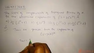 The sum of coefficients of integral powers of x in the binominal expansion |Class 12 MATH | Doubtnut