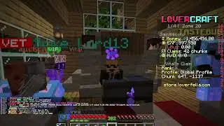Getting baptized at the Loverfella church in Minecraft