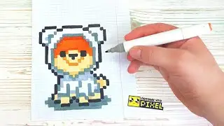СОБАЧКА В ПИЖАМЕ  МИШКИ Рисунки По Клеточкам КАК НАРИСОВАТЬ PIXEL ART  Dog Puppy