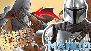 EL MANDALORIANO QUE SOLO QUERÍA SER PAPA / SPEED PAINT / THE MANDALORIAN DISNEY