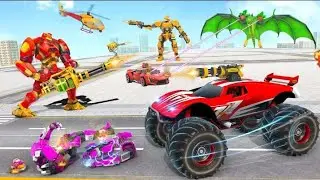 Flying Robot Car Transform - Police Robot Game & Flying Robots#temugamer