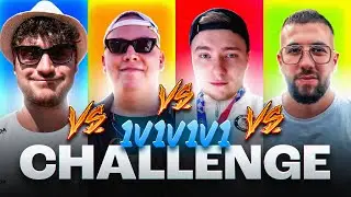 1vs1vs1vs1 WIN CHALLENGE UM 500€!💸🔥mit Mert, Danny & Kroko 😂