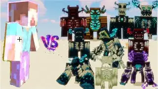 Herobrine VS All Powerful Warden ,Zorden ,Tryden | Minecraft Mob Battle |