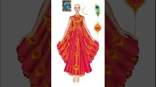 Amazing skill desainbaju tari merak detail motif di ibis paint x