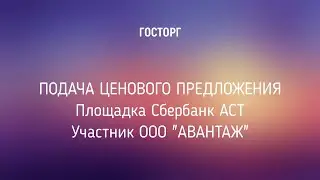 Подача ценового предложения Сбербанк АСТ