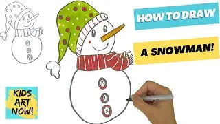How to Draw a Cute Winter Snowman!