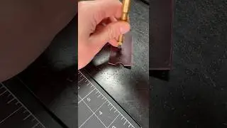 Punching stitching holes #leathertok #leather #edc #leatherstitching #leatherasmr #leathergoods