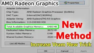 How to Increase AMD Radeon Graphics Dedicated Video Ram 1GB 2GB 3GB 4GB New Method 2020