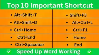 Ms Word Very Useful Shortcut Keys |Time Saving Word Shortcut Keys Never Miss Out | Ms Word Shortcuts