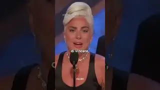 Lady Gaga crying after winning an Oscar