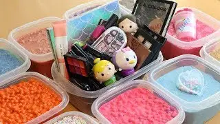Mixing My old Make up and old slime, More Stuff & Store Bought Slime!Satisfying Slime Video.