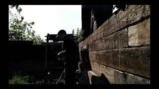 Дом из шпал-выкладываю окна.