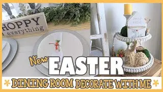 CUTE EASTER DINING ROOM DECORATE WITH ME│DINING ROOM DECOR│FARMHOUSE DECOR