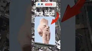 i found giant strange creepy hand with eye on Google map and google earth 