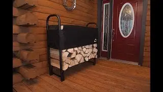 Shelter Logic 90403 Heavy Duty Firewood Rack with Cover, Black, 12 Feet 1