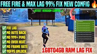 Free Fire Lag fix 1gb Ram | FF Lag fix Config File | FF 90Fps Config| Fix Lag In Free Fire & Max