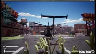 UE4 CelShader Vs Normal Helicopter Dust Off Test