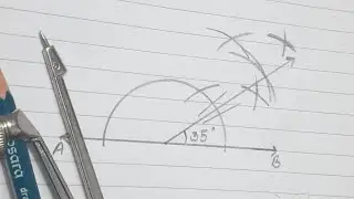 How to construct 35° with compass || step by step ||